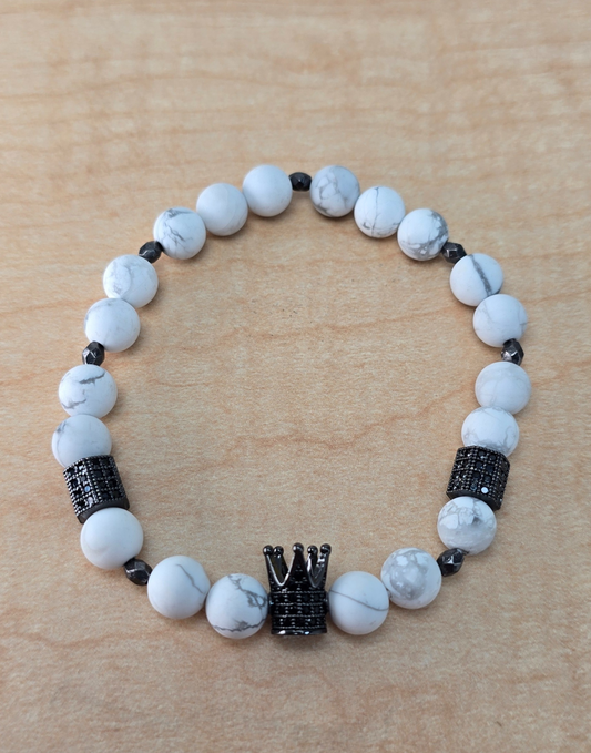 King Bracelet For Men White & Black