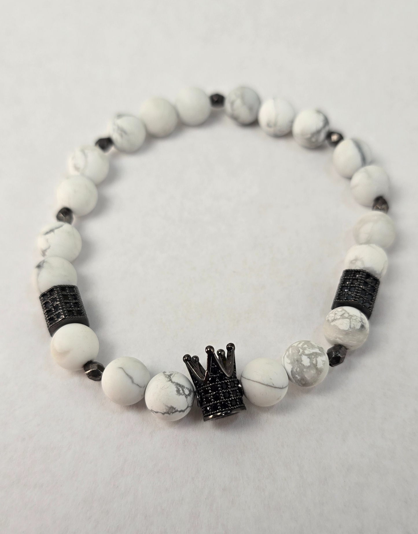 King Bracelet For Men White & Black