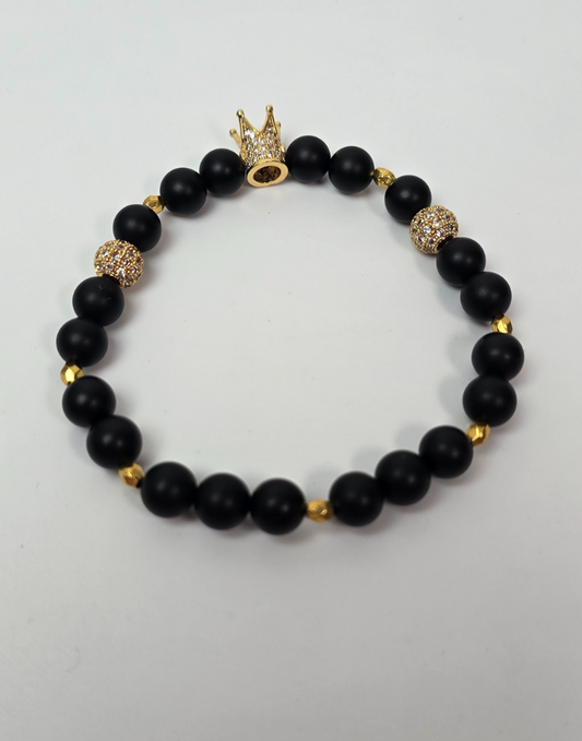 King Bracelet For Men Black and gold
