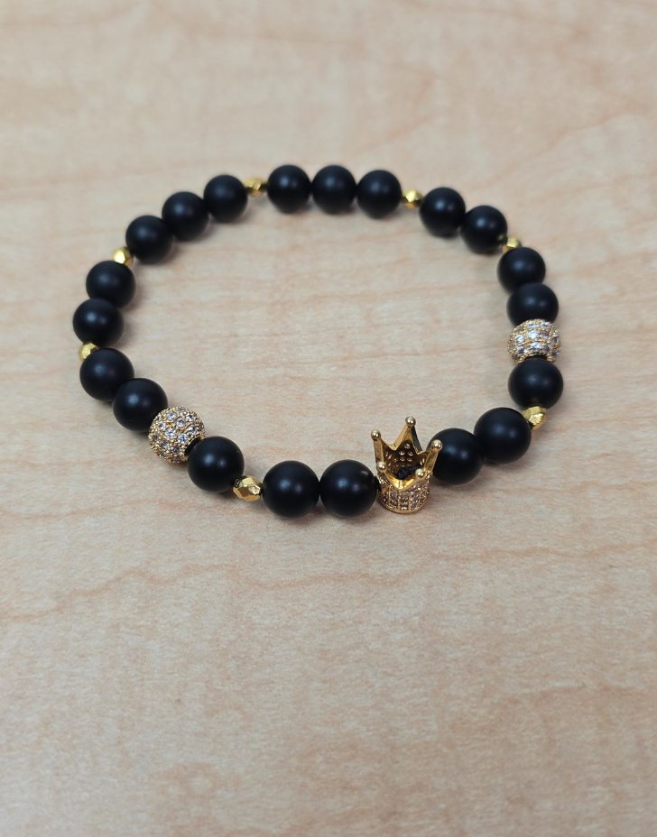King Bracelet For Men Black and gold