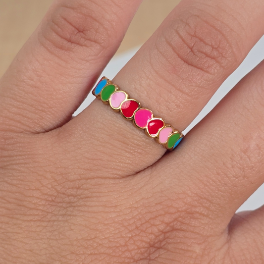 Sortija Corazones Rainbow