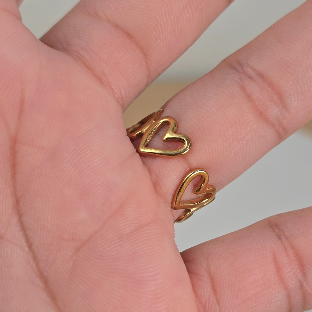 Sortija Corazones Dorados