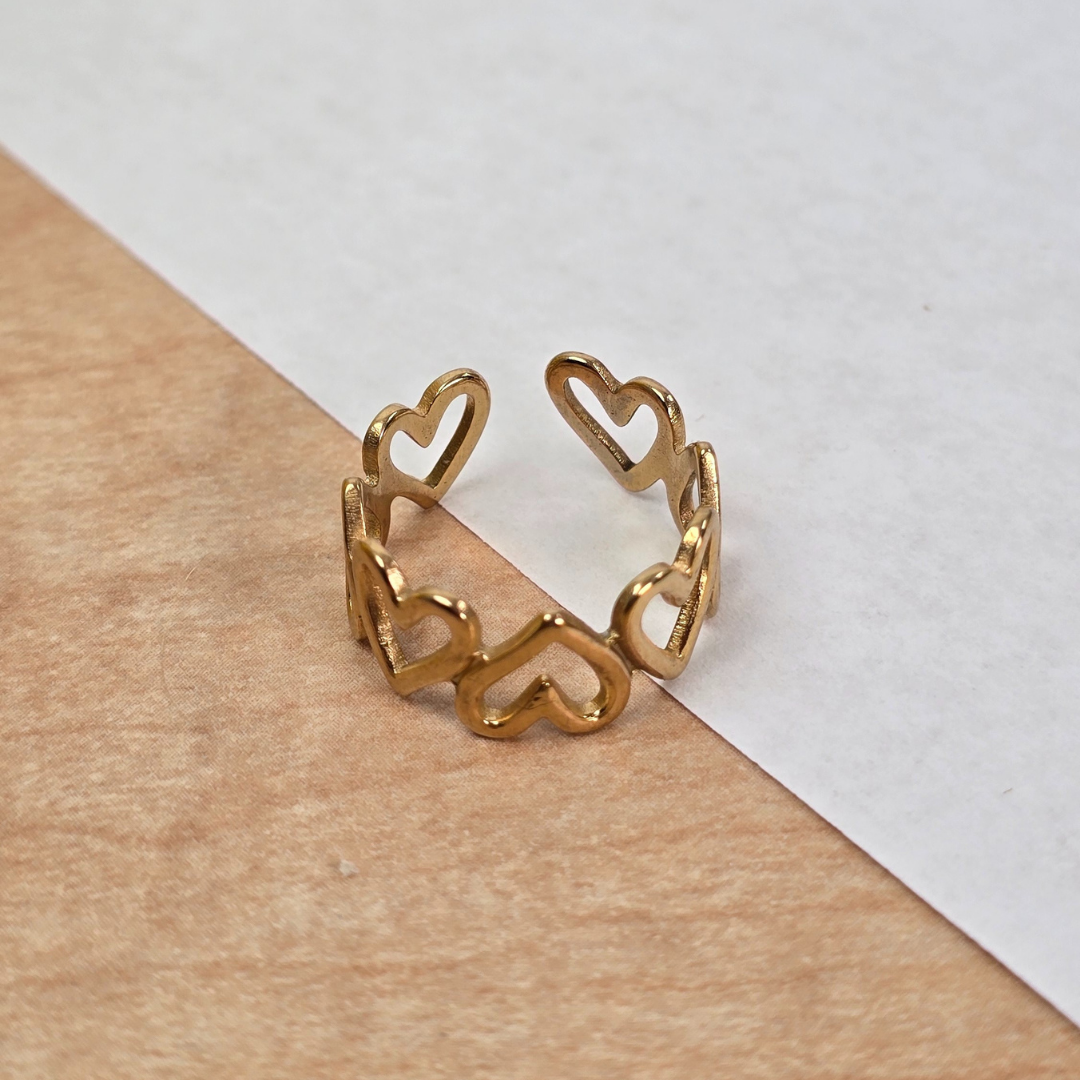 Sortija Corazones Dorados