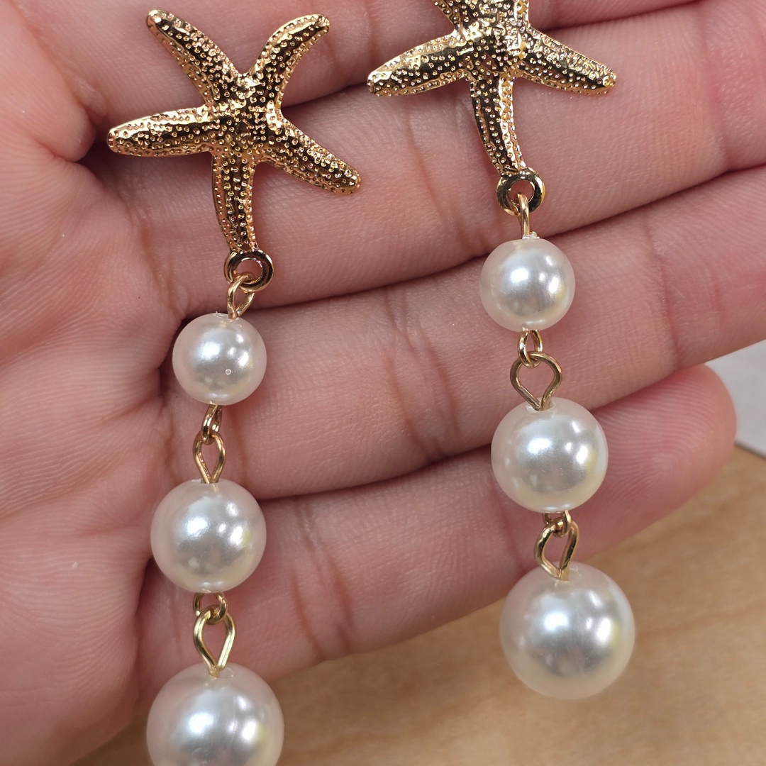 Aretes Estrella de Mar Perlas