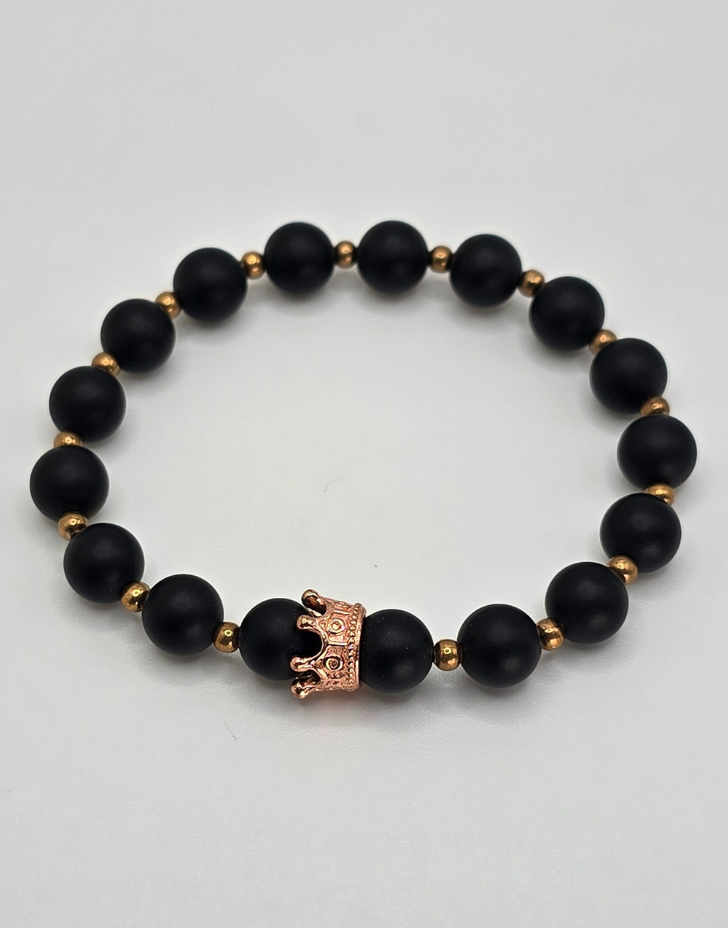 Pulsera Reina Negra y Oro Rosado