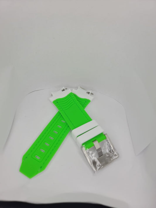 Correa Color Blanca con verde 44mm-45mm-46mm