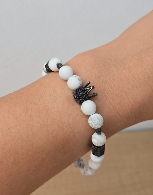 King Bracelet For Men White & Black