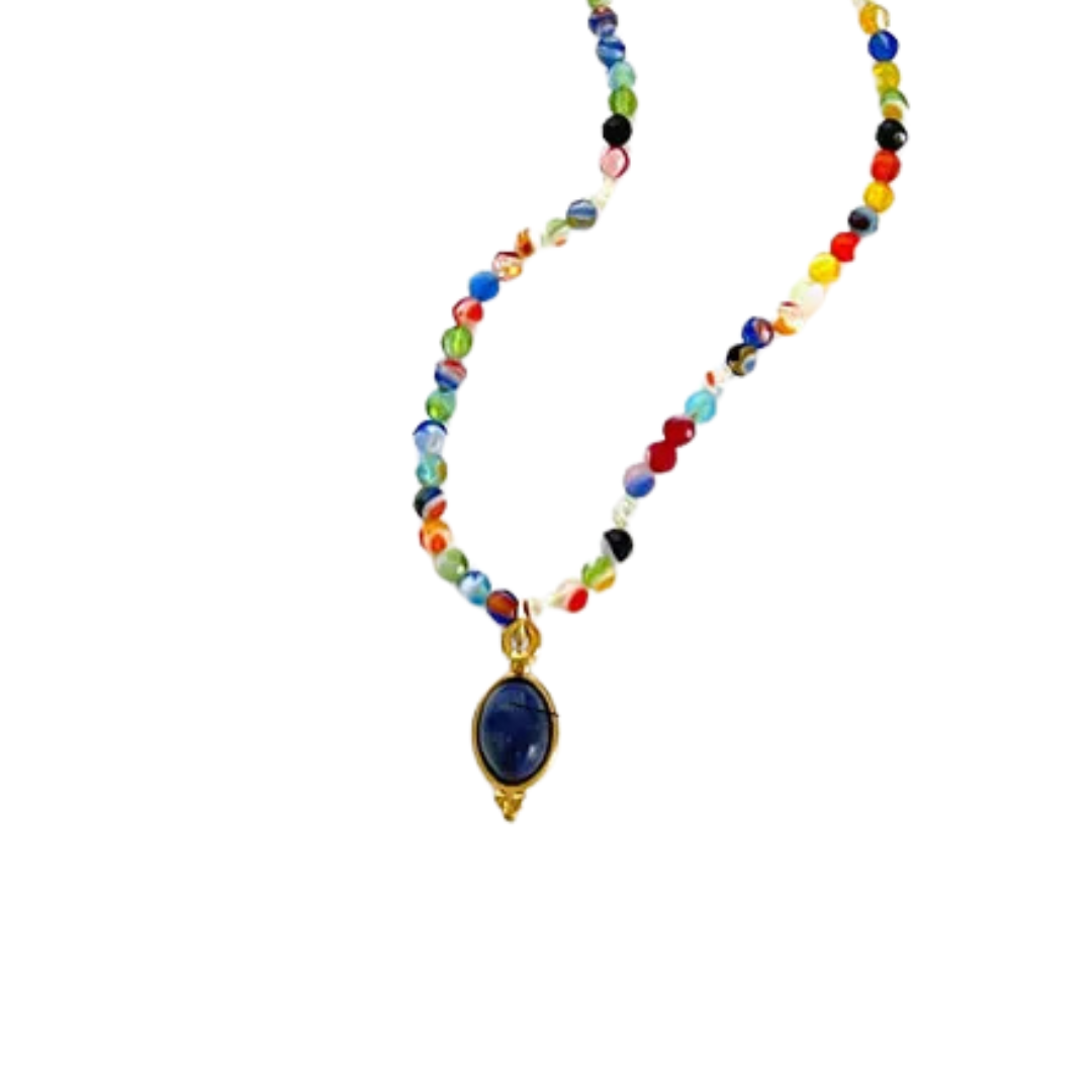 Cuentas Multicolor con Piedra Azul
