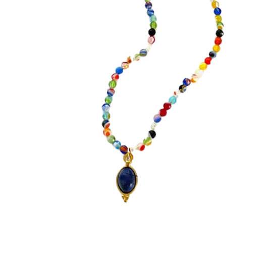 Cuentas Multicolor con Piedra Azul