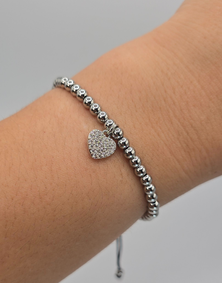 Corazón brillante Plata