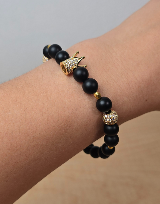 King Bracelet For Men Black and gold