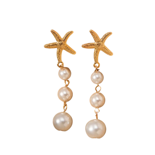 Aretes Estrella de Mar Perlas
