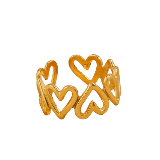 Sortija Corazones Dorados