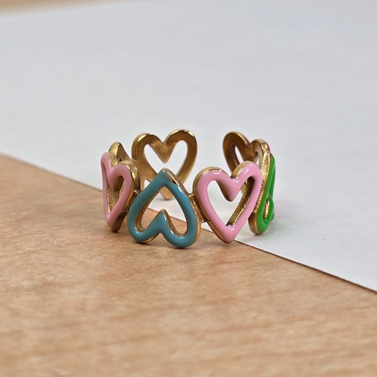 Sortija Corazones Multicolor