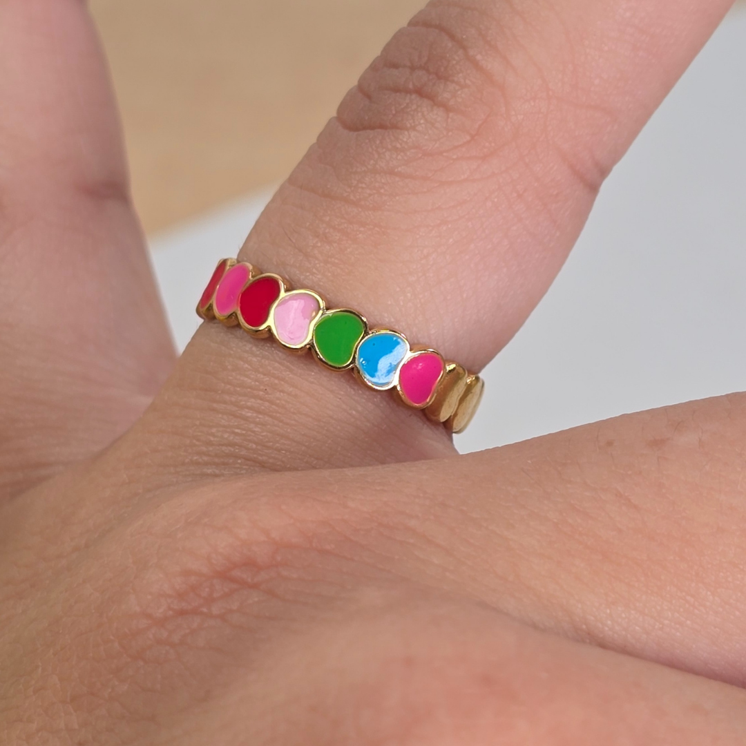 Sortija Corazones Rainbow
