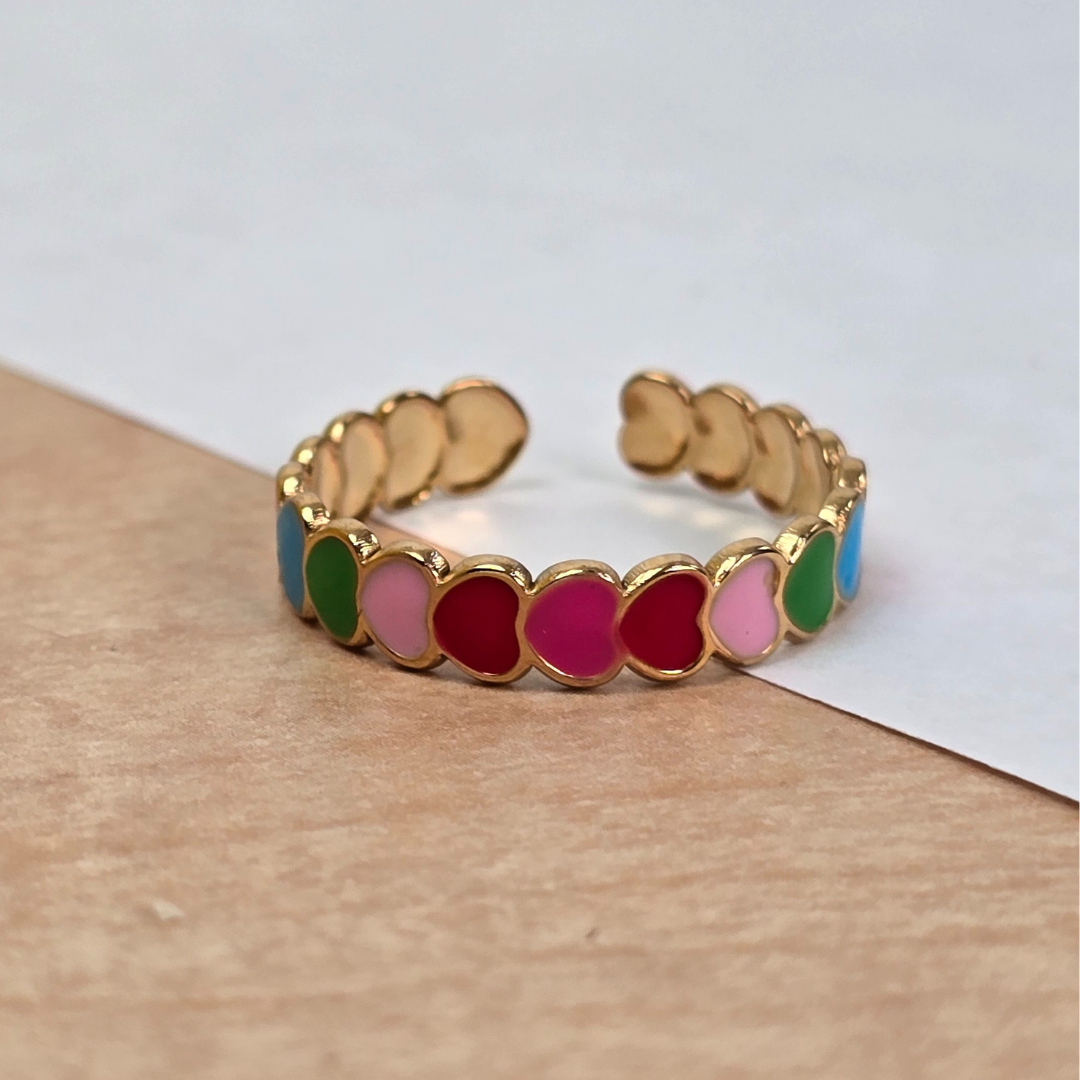 Sortija Corazones Rainbow