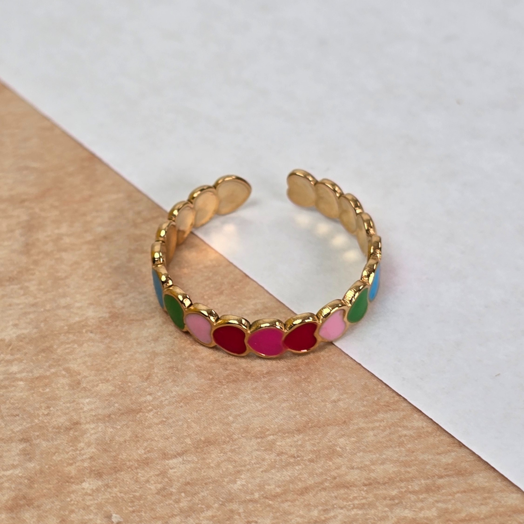 Sortija Corazones Rainbow