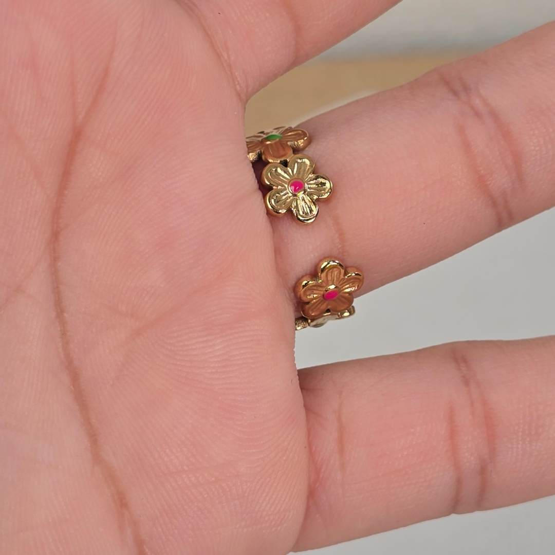 Sortija Flores Doradas