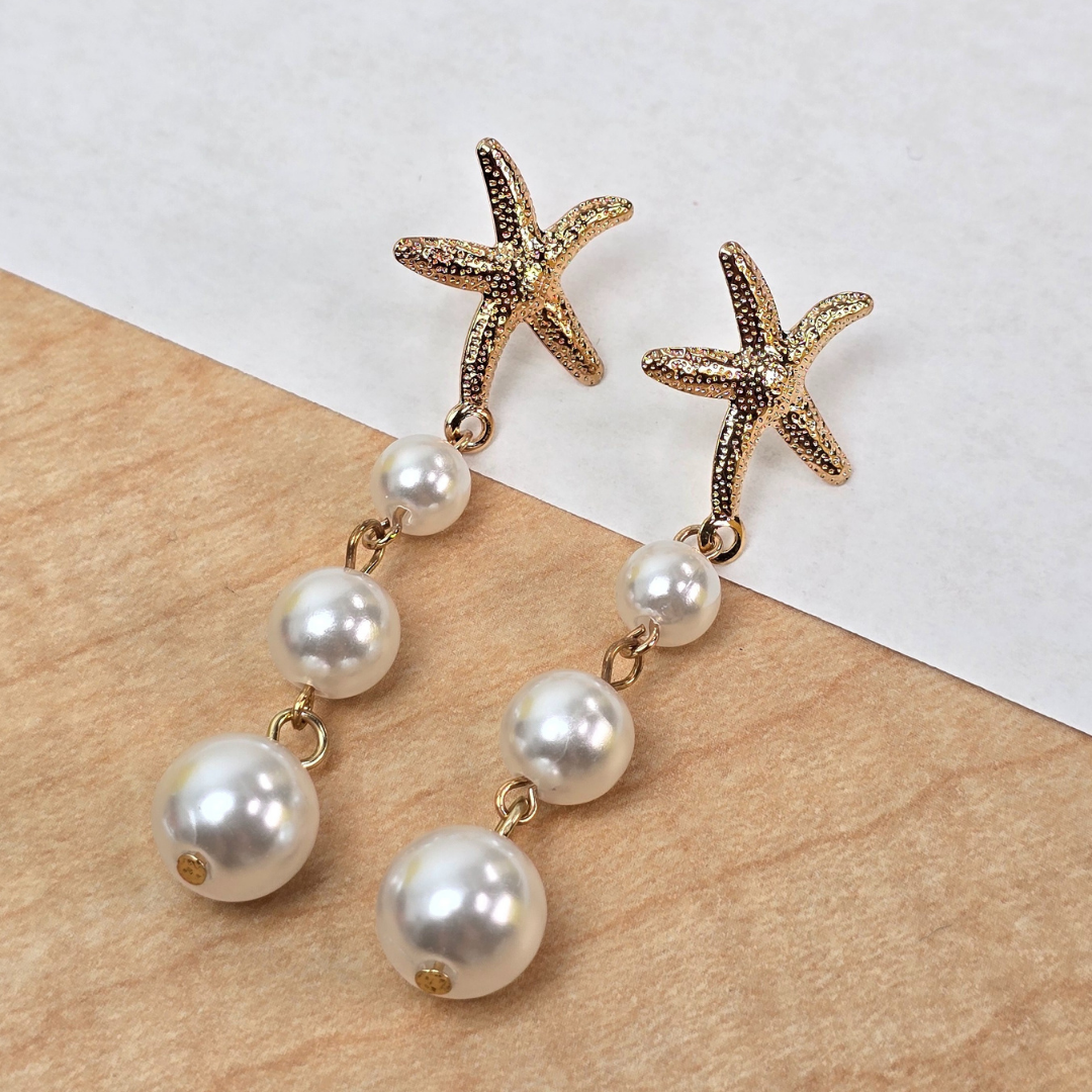 Aretes Estrella de Mar Perlas