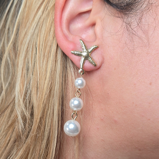 Aretes Estrella de Mar Perlas