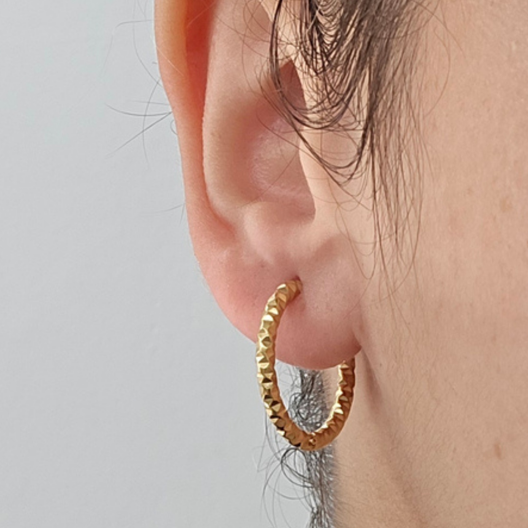 Aretes Aro Texturizado