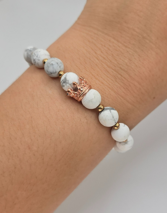 Pulsera Reina Blanca y Oro Rosado