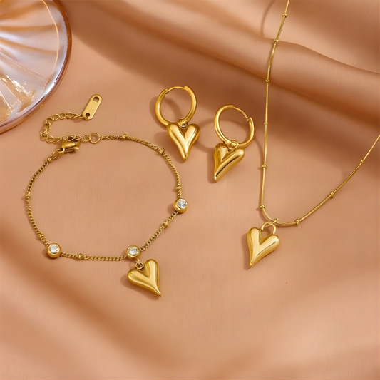 Set Corazones Elegantes oro