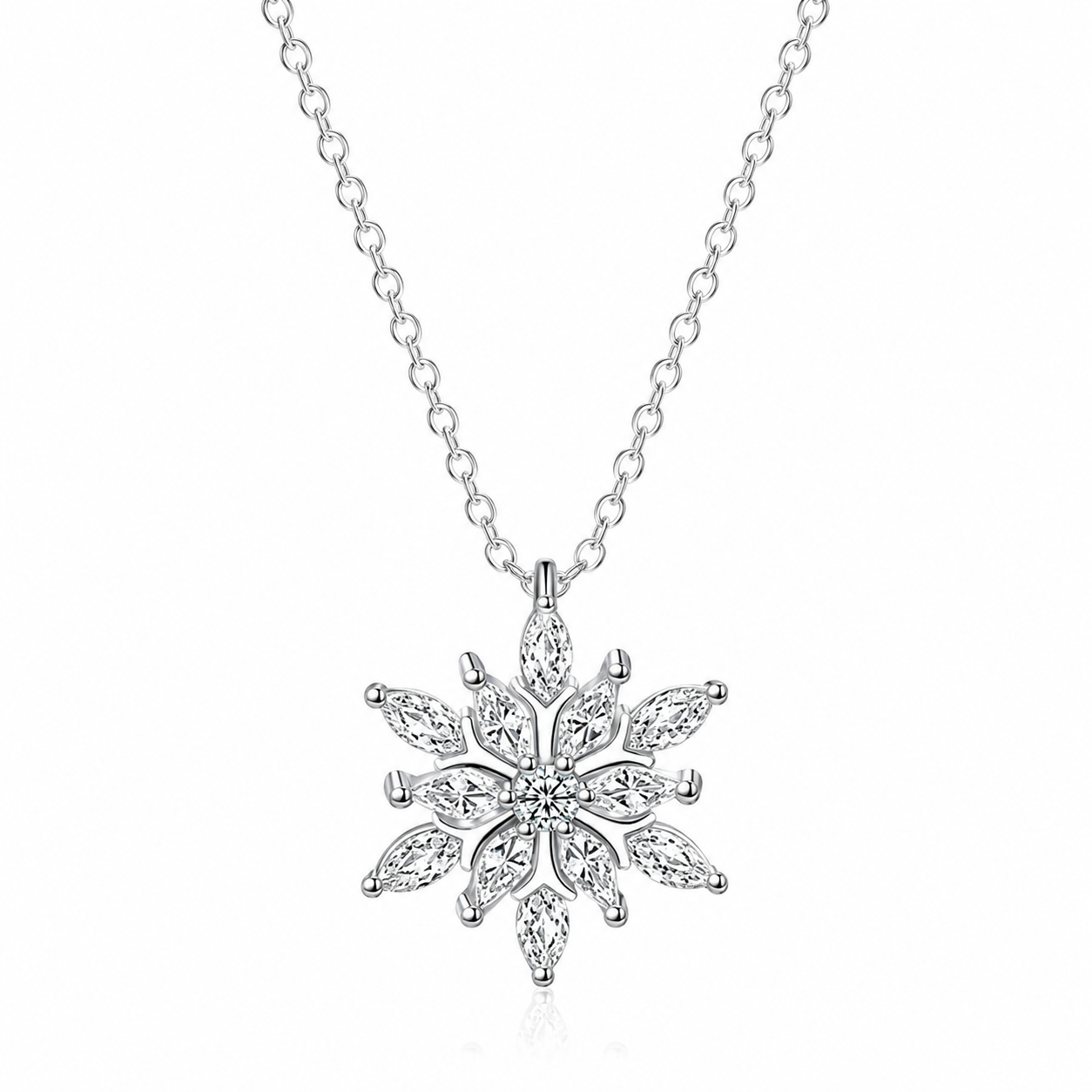 Copo de Nieve Brillante en Plata de Ley 925