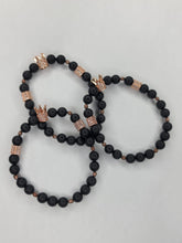 將圖片載入圖庫檢視器 King Bracelet For Men Black and rose gold
